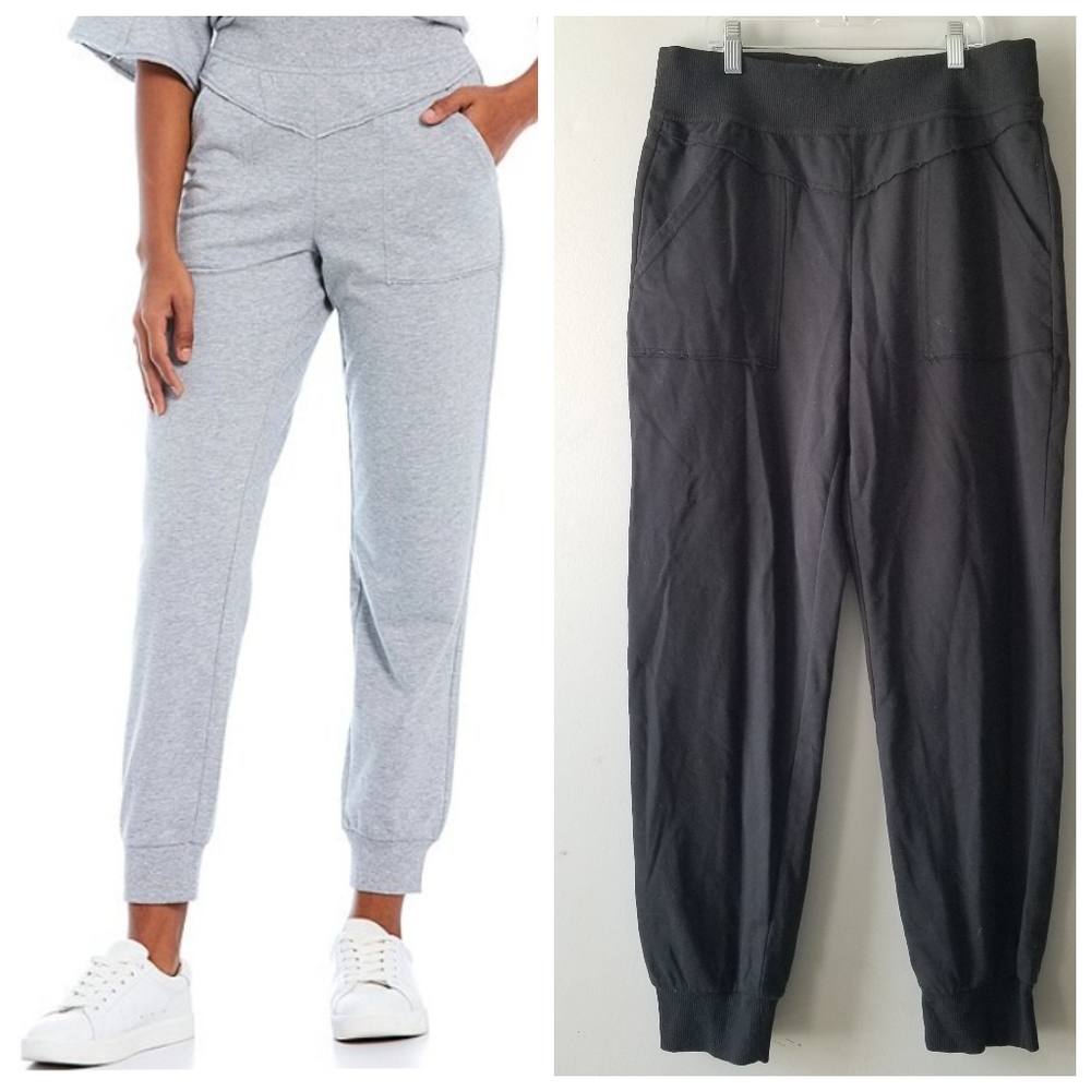 Frayed Black Baggy Jogger Pants Medium